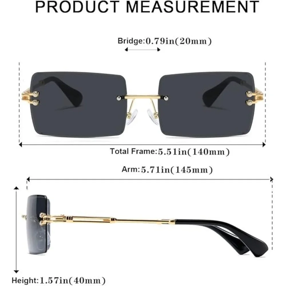 Men Sunglasses Square Shades Vintage Street Wear UV400‎ Protection Cholo Migos